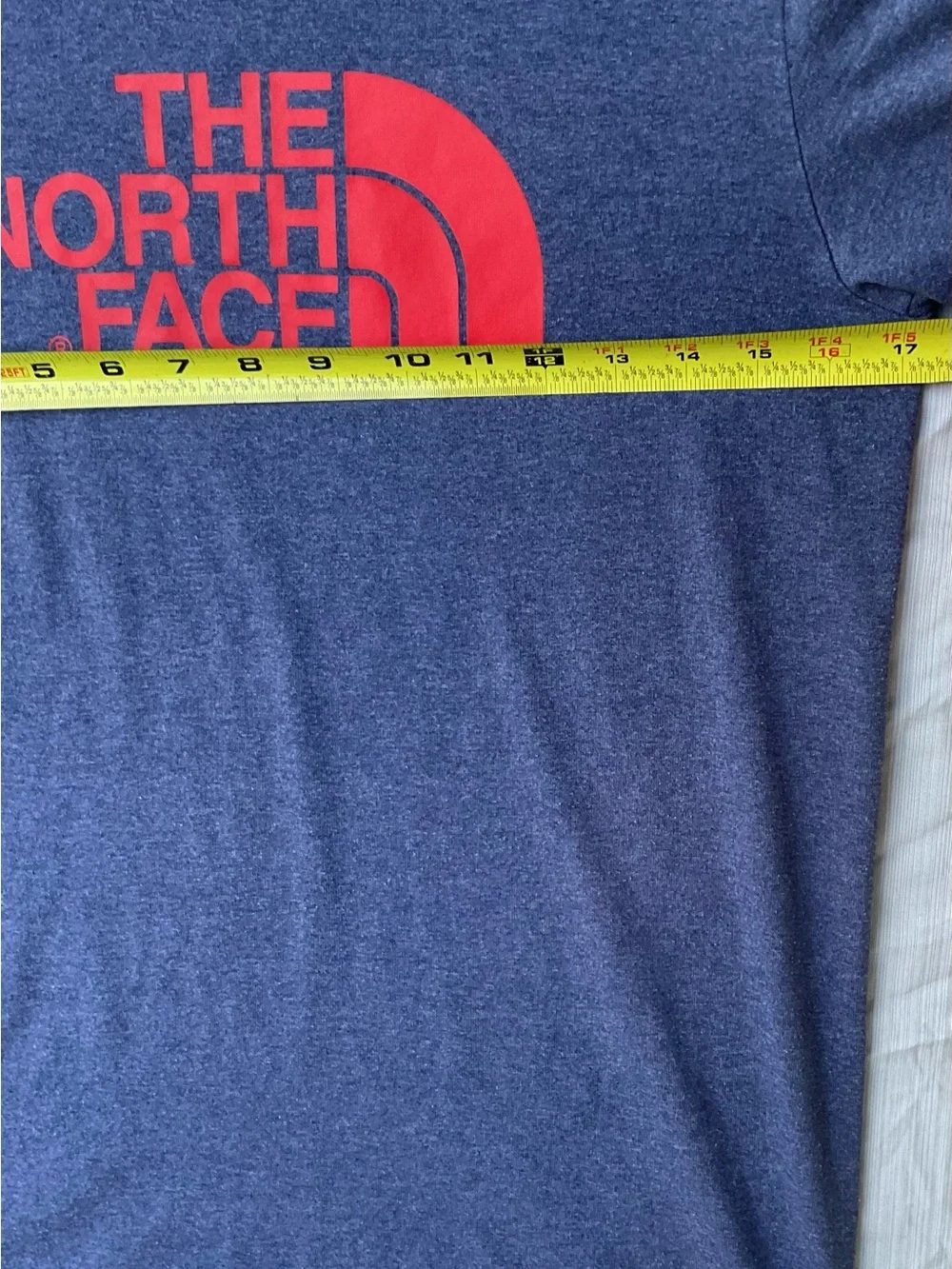 The North Face Men's Heather Navy Tee with Red Logo